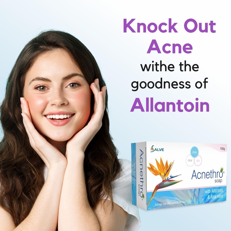 Salve Acnethro Anti Acne Soap with allantoin Vitamin E Aloe