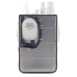 BORDSTRACT Boat Shower Sump Pump Box, DC 12V/24V 750GPH Shower Sump Pump, Automatic Switch Bilge Drain Box Multi Inlet, for Marine Boat Yacht G750‑01(24V)