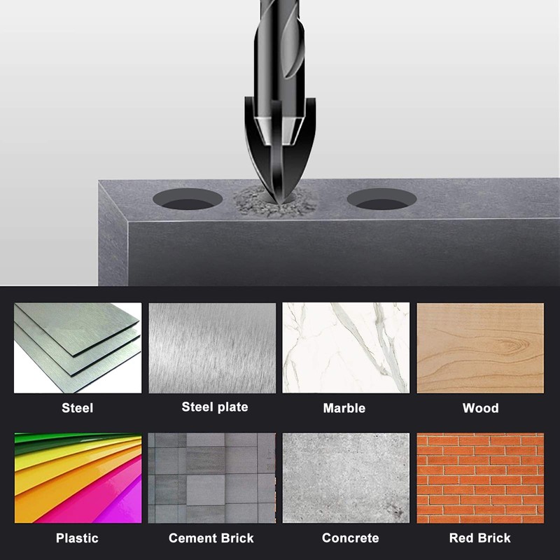 5 Pcs Masonry Concrete Drill Bit Set for Tile Brick