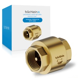 Bächlein Universal Non-Return Valve - Brass Non-Return Valve with G3/4 Inch Female Thread on Both Sides - Stainless and Watertight Non-Return Valve for a Safe Drinking Water System