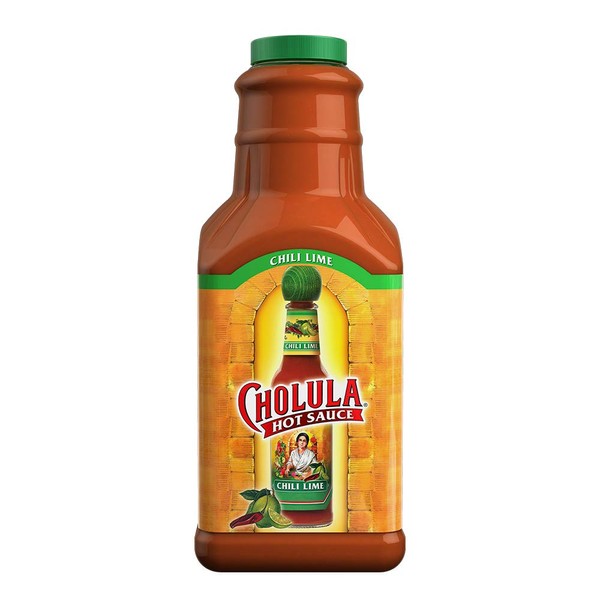 Cholula Chili Lime Hot Sauce, 64 fl oz - One 64 Fluid Ounce Bulk Container of Chili Lime Hot Sauce with Mexican Peppers, Lime and Signature Spice Blend, Perfect for Steak, Shrimp, and More