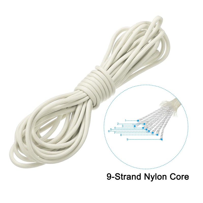PATIKIL 20ft Reflective Guyline Camping Paracord 4mm Tent Cord Guyline