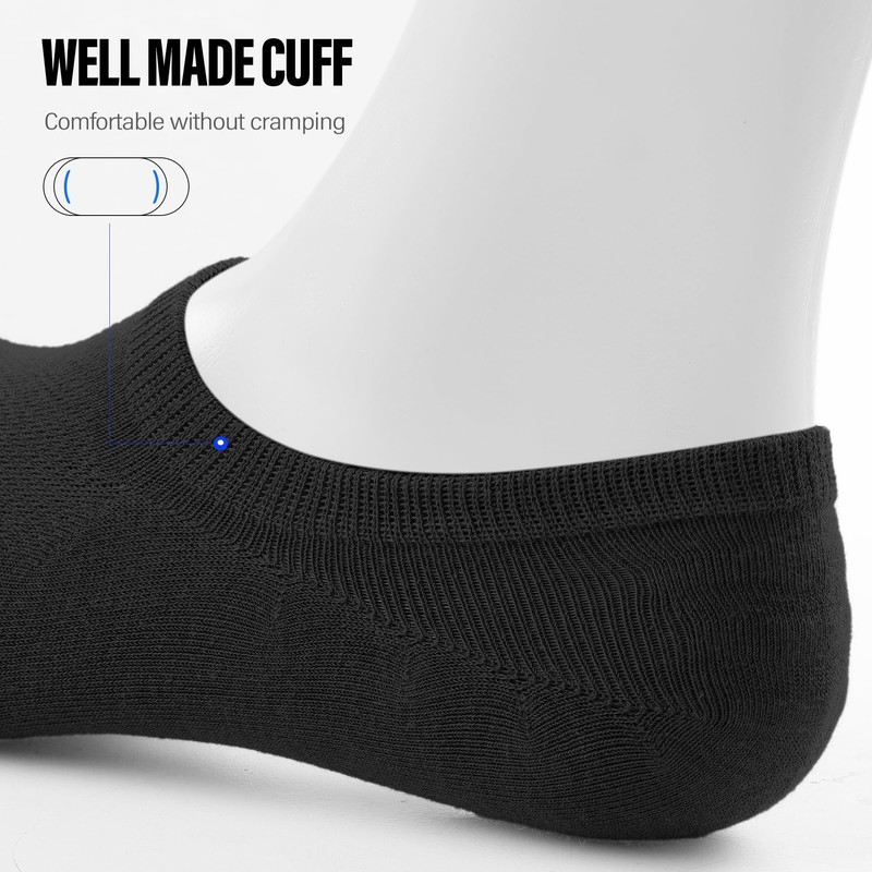 CLOSEMATE 6 Pairs Trainer Socks Men & Women Non-Slip Heel