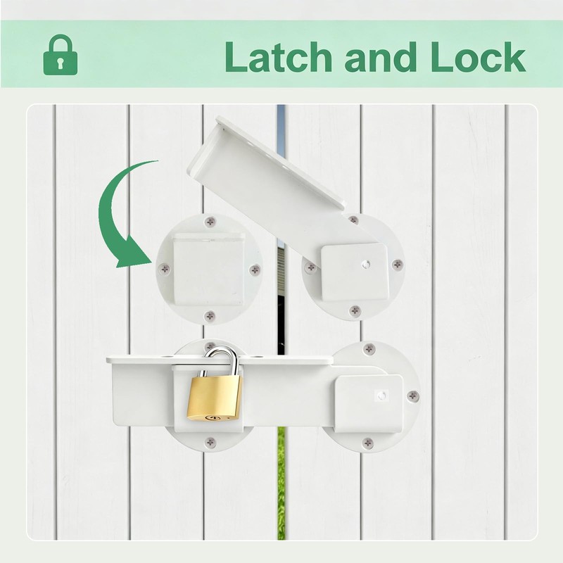 2 Pack 9" Flip Gate Latch Lock with Padlock Hole,Matte