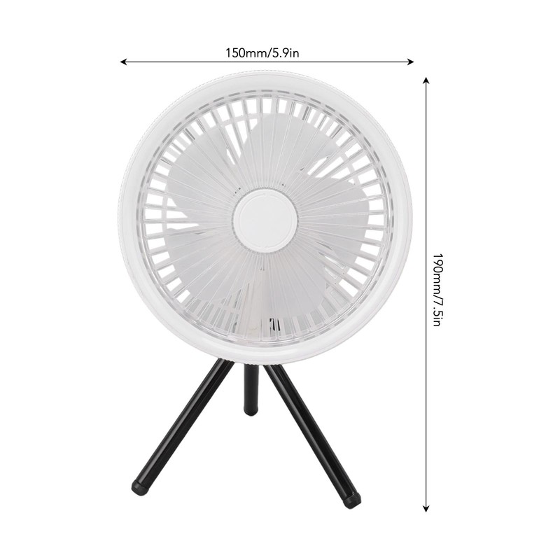 Tripod Stand Fan USB Rechargeable Retractable Portable Camping Fan Hanging