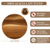 Hanobe Wood Tray Lazy Susan: Round Acacia Wooden Turntable Decorative