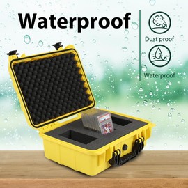 G-PLUS Graded Card Storage Box Compatible with BGS PSA SGC FGS Weatherproof Graded Sports Trading Cards(Large, Orange & Yellow)