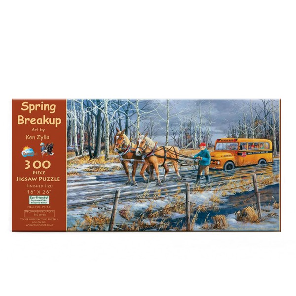 SUNSOUT INC - Spring Break Up - 300 pc Jigsaw Puzzle by Artist: Ken Zylla - Finished Size 16" x 26" - MPN# 39368