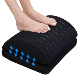 Adjustable Foot Rest Under Desk,Large Premium Memory Soft Foam Footrest for Gaming,Detachable Foot Stool Ergonomic Foot Cushion for Office, Gaming & Home,Desk Foot Rest for Back, Lumbar,Knee Pain (Black, 45cm×30cm×15cm)