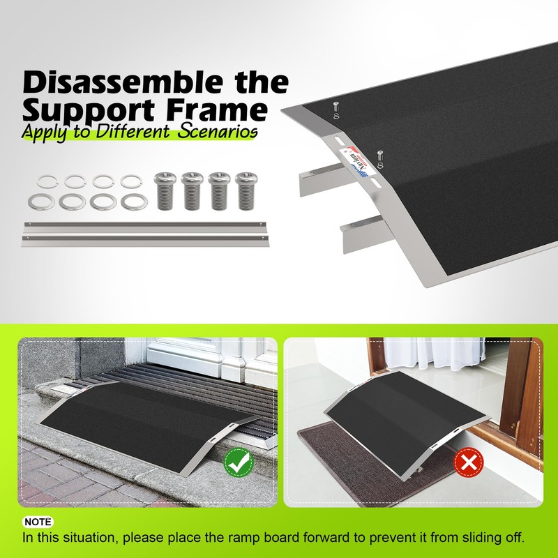 2-Piece Bridge Threshold Ramps for Doorways, 12x17 in, 1.6 in
