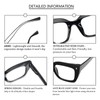 MMOWW 4 Pack Fashion Square Reading Glasses for Women Men