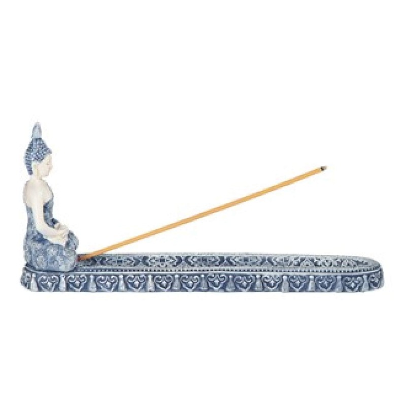 GSC 88221 10.25 Inch Buddha Figurine Incense Burner, Blue and