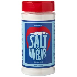 Bakers Club 9oz Salt & Vinegar Seasoning - French Fries, Wing Dust, Popcorn, Chips, Nuts, Snacks and More - Gluten-Free, MSG Free, Non-GMO - Zesty Tangy & Salty Spice Blend Dry Vinegar Powder 2.0