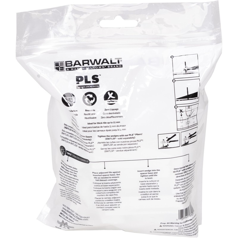 BARWALT PLS Tile Leveling System, 100 Pack of Wedges, BWTLS
