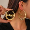 ROJHOL 2 Pcs Gold Bamboo Hoop Earrings for Women –