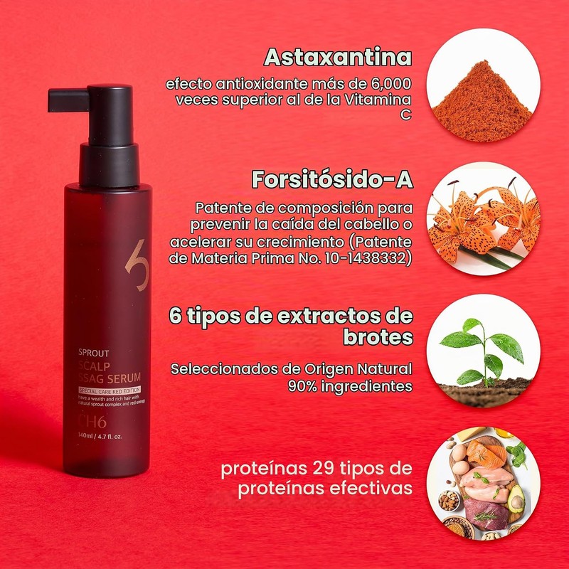 Suero capilar anticaída CH6 Scalp Ssag Red Edition 140 ml