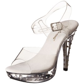 Fabulicious Women's Cocktail-508SDT Ankle-Strap Sandal Clear/Clear