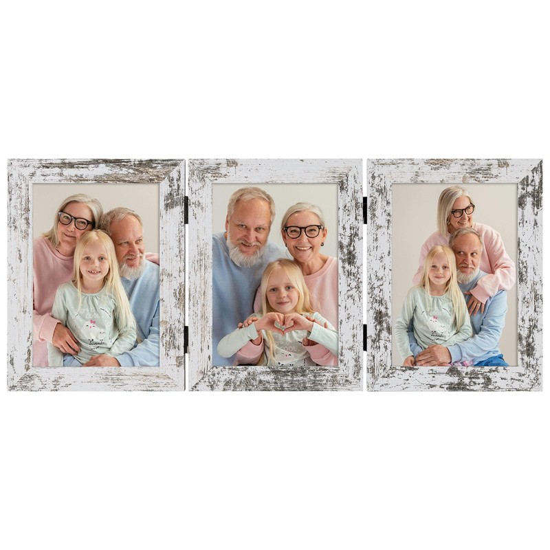 Frametory, 3 Picture Frames 5x7 Trifold Photo Frames Collage -