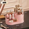 360° Rotating Makeup Organizer with Brush Holder, Acrylic Vanity Cosmetic