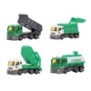 4 Pcs Garbage Truck Toy 1/32 Scale Inertial Drive Sanitation