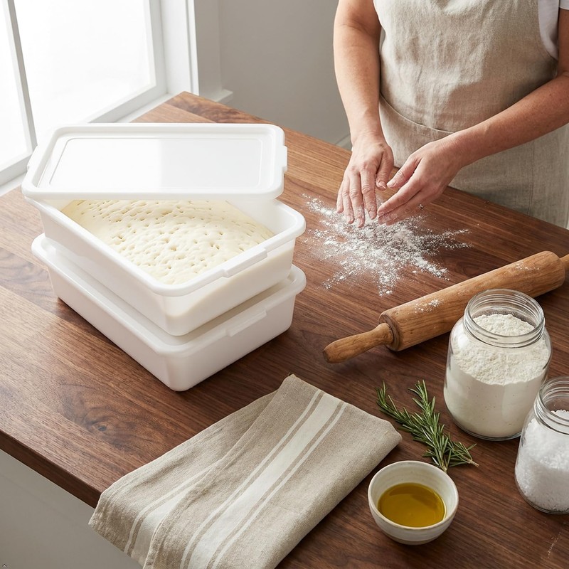 Parlynies 3-Pack 13 L Pizza Dough Proofing Box with Lid,