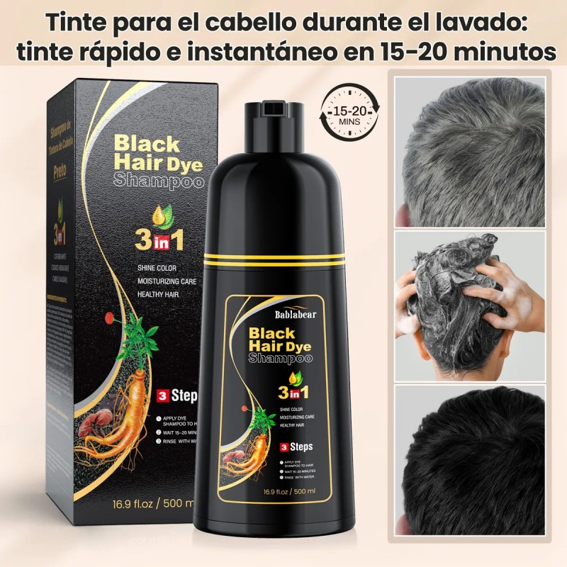 Shampoo Para Canas 500ml Natural Jengibre Tinte Cubre Canas