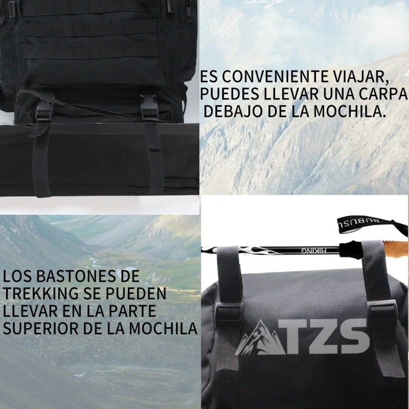 Mochila Táctica Militar 70l Campismo Senderismo Multifuncion