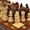 Handmade European Wooden Chess Set with Flowers, 16 Inch Board
