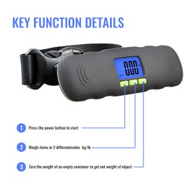 UNIWEIGH Digital Luggage Scale, 110LB Portable Hanging Baggage Scale with Backlit for Travel,Suitcase Weight Scale with Lock and Hook,Battery Included