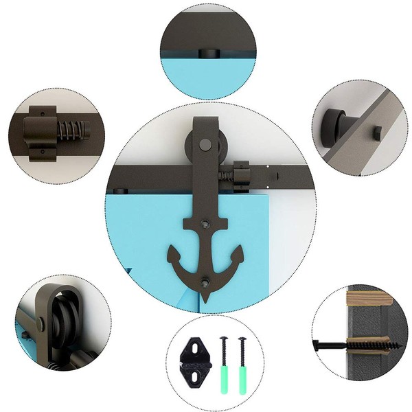TSMST 10FT Sliding Barn Door Hardware Kit, Heavy Duty Sturdy