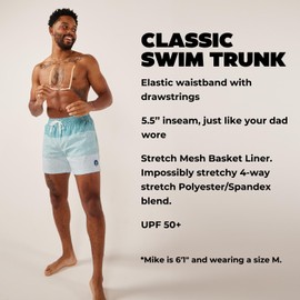 Chubbies Traje de baño para hombre, pantalones cortos elásticos para natación, entrepierna de 5.5 pulgadas, Color verde azulado degradado, S Pantalones Cortos