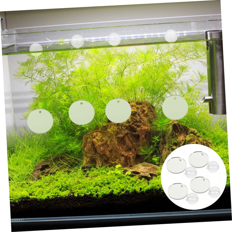 MERRYHAPY 4Pcs Double Sided Betta Fish Mirrors Fish Tank Decor