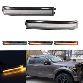 Tonsya For 2009 2010 2011 2012 2013 2014 Ford F150 & 2010-14 SVT Raptor Sequential LED Side Mirror Blinker Signal Lights Clear lens