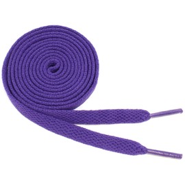 BCB Wear Flat Shoelaces 5/16" Wide Solid Colors Several Lengths For Sneakers and Shoes (Purple-45)