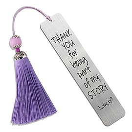 DYJYBMY Thank You for Being Part of My Story, Metal Bookmark, Engraved Bookmark, Teacher Gift, Book Club Gifts, Gift for Women Men Book Lover Friends Librarian