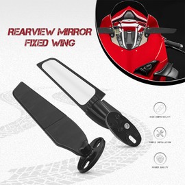 360° Rotating Motorcycle Wing Rearview Mirrors Fit for Ducati Yamaha R7 Kawasaki Ninja 400 650 Honda CBR300R CBR500R CBR600RR CBR1000RR Suzuki GSXR 600 750 1000 Adjustable Stealth Wing Side Mirror