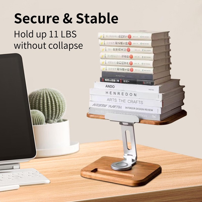 Book Stand for Reading, Mayhas Adjustable Book Holder with 360°