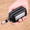 Guolich Car Key Chain Bag Double Zipper Leather Protection Key