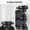 Double Cylinder Glass Wall Sconce,Modern Steel Bathroom Vanity Light, Spherical