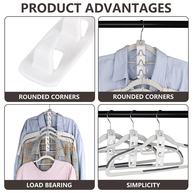 Space-saving connecting hooks for hangers, 8 pieces, plastic cabinet organiser,