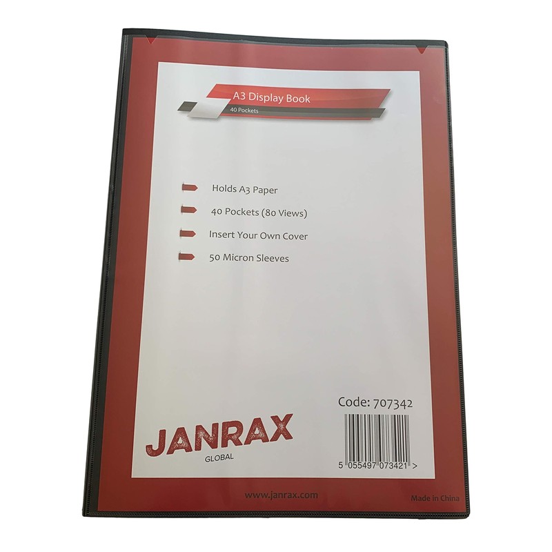 Janrax Presentation Display Book (A3 (40 Pockets))