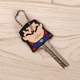 Finduat 7 Pcs Super Hero Key Cover Cap superhero keychains Creative Silicone Cartoon Captain Anime Key Holder for Kid Toy Ornament Souvenirs Gift