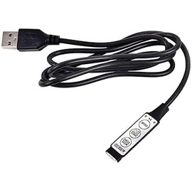 Calsgkspray 1pc Black USB RGB Controller DC5V Led Dimmer,Led Strip with 3 Keys 4 Pin Female Connector for 5V RGB Led USB Strip 19 Dynamic Modes,LED Strip Lights Novelty Lighting