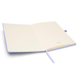 Notes London Eco A4 Notebook with Lined Pages, Pen Loop, Ribbon, Date Marks and Paper Pocket, Pocket Hardback Journal, Note, sustainably sourced paper (Pastel Purple)