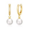 Philip Jones Gold Plated Pearl Drop Hoop Earrings