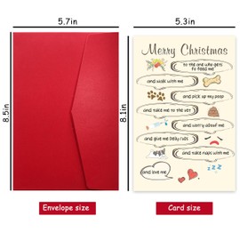 Sweet Poem Christmas Card for Dog Owner, Funny Christmas Card for Daughter Son, Cute Christmas Card for Dog Lover, Romantic Xmas Card from Dog Fur Baby