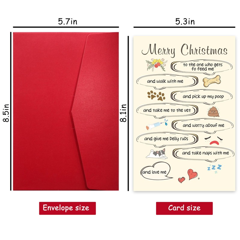 Sweet Poem Christmas Card for Dog Owner, Funny Christmas Card