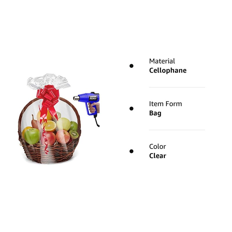 Purple Q Crafts Shrink Wrap Basket Bags 20 Pack For