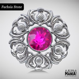 Elegante Brosche mit schottischem Kilt-Fliege, kariert, Premium-Distel-Design mit funkelndem Stein, handgefertigt, Schottenkaro-Schärpe, luxuriöses Highland-Kleid-Accessoire für Damen, 7.6 Centimeters