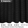 Extra Long Black Boho Shower Curtain 84 Inch Black Tufted